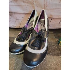 Poetic Licence‎ purple 10 black bow heel formal shoe women's